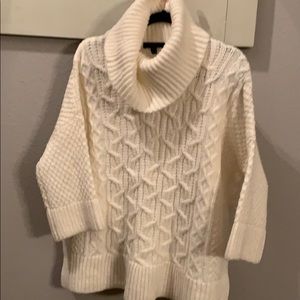 Woman’s Ann Taylor Turtleneck Cable Poncho Sweater